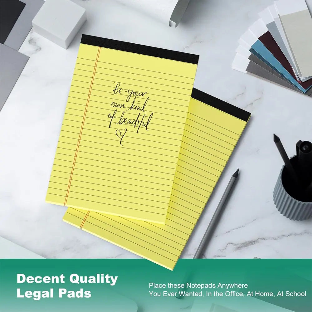 4-pack 5x8 inch yellow sticky notes with tear lines, A5 yellow lined paper, suitable for business, office, and home to-do lists.